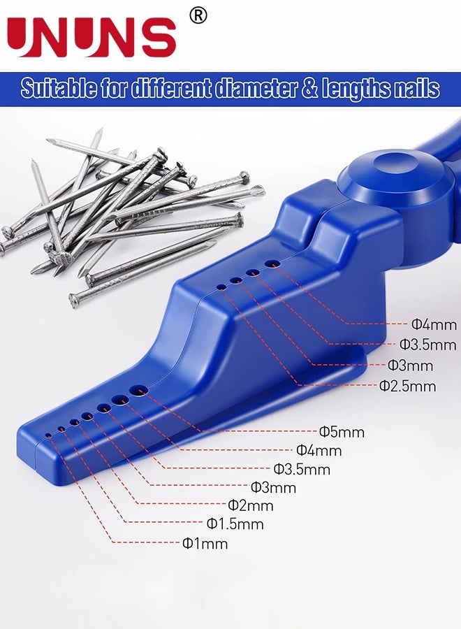UNUNS 2 قطع حامل مسمار للطرق، كماشة حامل مسمار بلاستيكية للطرق، أدوات مساعدة منزلية، أدوات إصلاح أساسية وأدوات نجارة للطرق على المسامير سهلة التحديد وتحافظ على سلامة الأصابع، زرقاء - Image 2