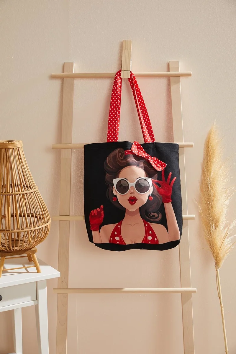 Ays Home Polka Dot Red Black Popart Cloth Beach Bag