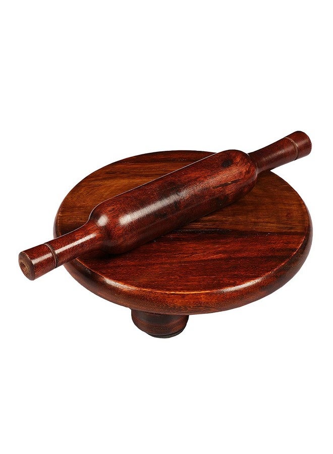 KC KC Sheesham Chakla Belan Set (Chakla -10inch Diameter & Belan-12 inch) Roti Maker for Home & Kitchen (Brown)  - Image 1