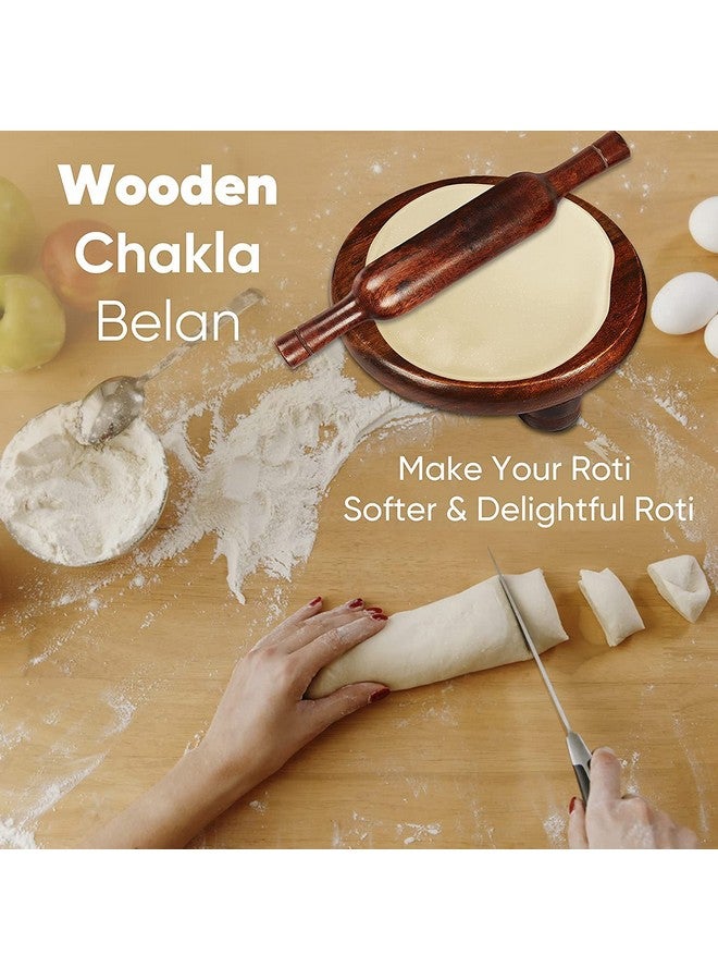 KC KC Sheesham Chakla Belan Set (Chakla -10inch Diameter & Belan-12 inch) Roti Maker for Home & Kitchen (Brown)  - Image 4