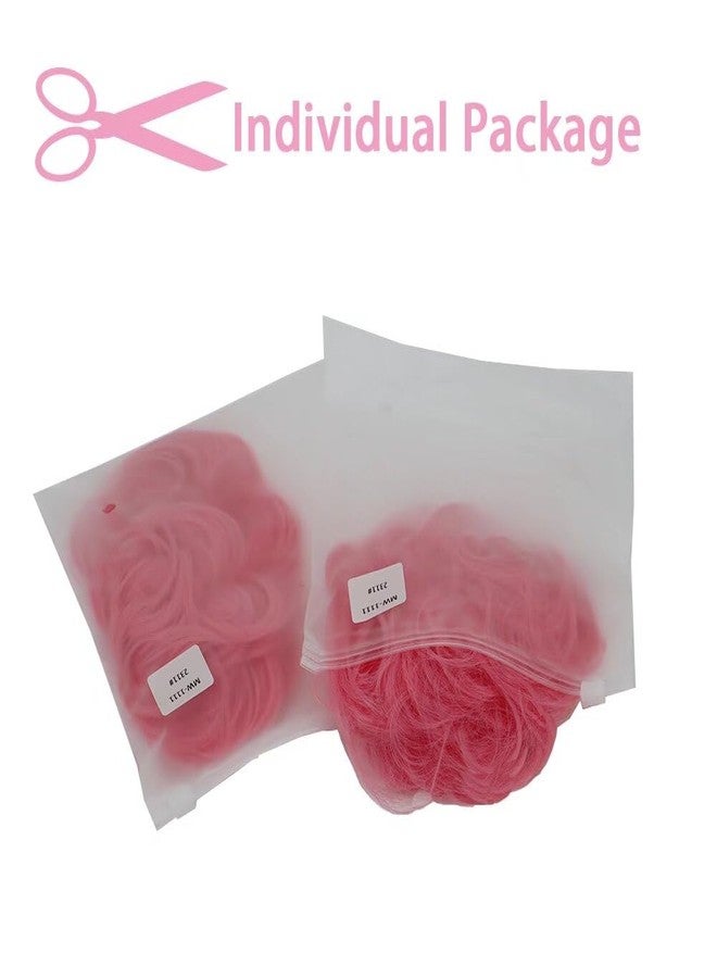 iLUU Pink Hair Bun Extensions Hairpiece Wavy Curly Messy Donut Chignons Hair Piece Wig Hairpiece Wig Hair Buns for Girl Women Lady 2pcs/package 2311# - Image 4