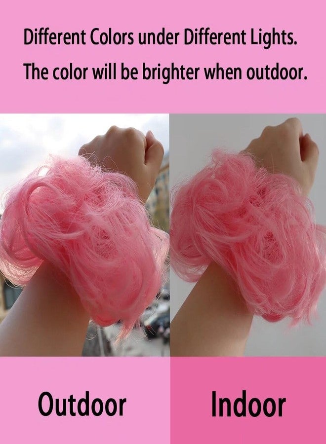iLUU Pink Hair Bun Extensions Hairpiece Wavy Curly Messy Donut Chignons Hair Piece Wig Hairpiece Wig Hair Buns for Girl Women Lady 2pcs/package 2311# - Image 2