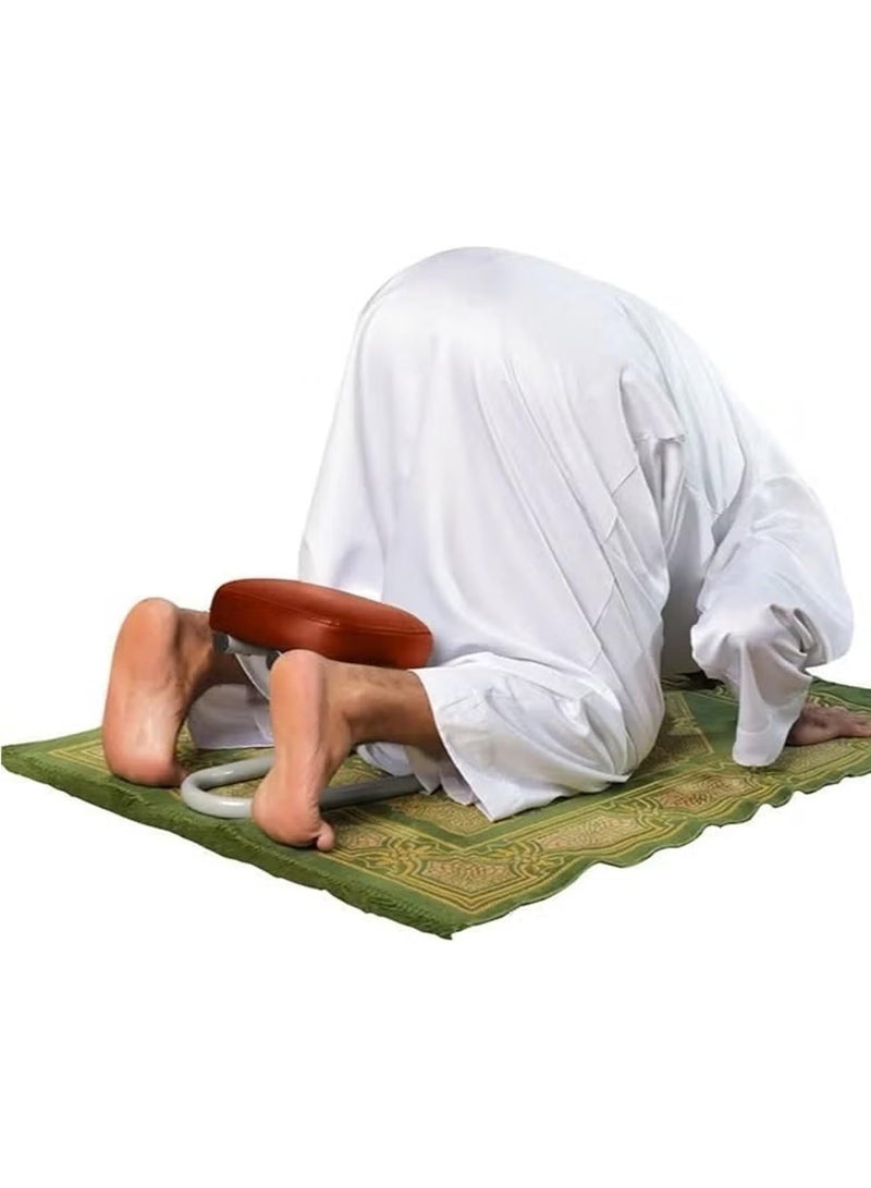Islamic Prayer Chair with Padded Cushion for Knee & Back Support – Portable Metal Salah Stool for Seniors & Meditating – Folding Muslim Prayer Bench for Home, Mosque & Travel – 30x40x20cm - Image 5