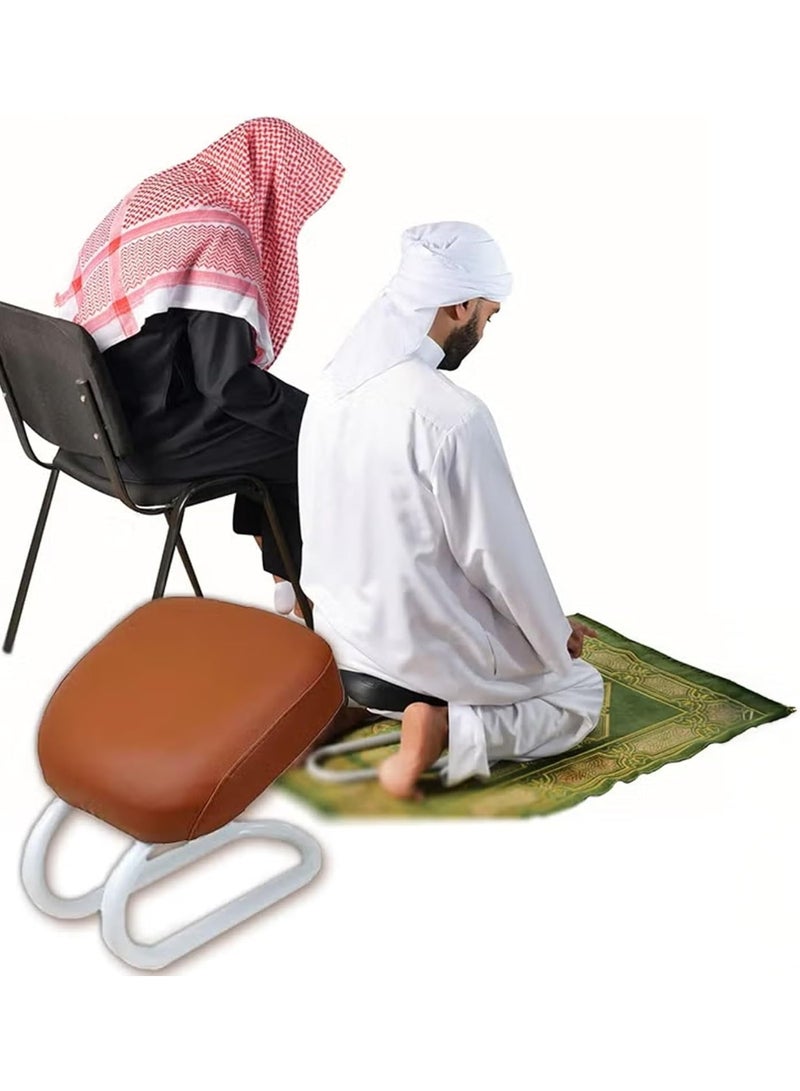 Islamic Prayer Chair with Padded Cushion for Knee & Back Support – Portable Metal Salah Stool for Seniors & Meditating – Folding Muslim Prayer Bench for Home, Mosque & Travel – 30x40x20cm - Image 1
