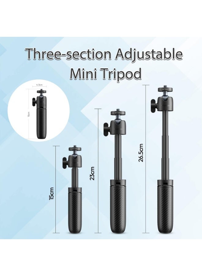 يولانزي حامل كاميرا ثلاثي ULANZI MT88 ClipMate مع عصا سيلفي وحزام فيلكرو ومحول لكاميرات الأكشن، حامل مكتبي مزود بمنفذ Cold Shoe، مناسب لهواتف iPhone وكاميرات الأكشن و DJI Pocket 3 و Insta360 X5 - Image 3