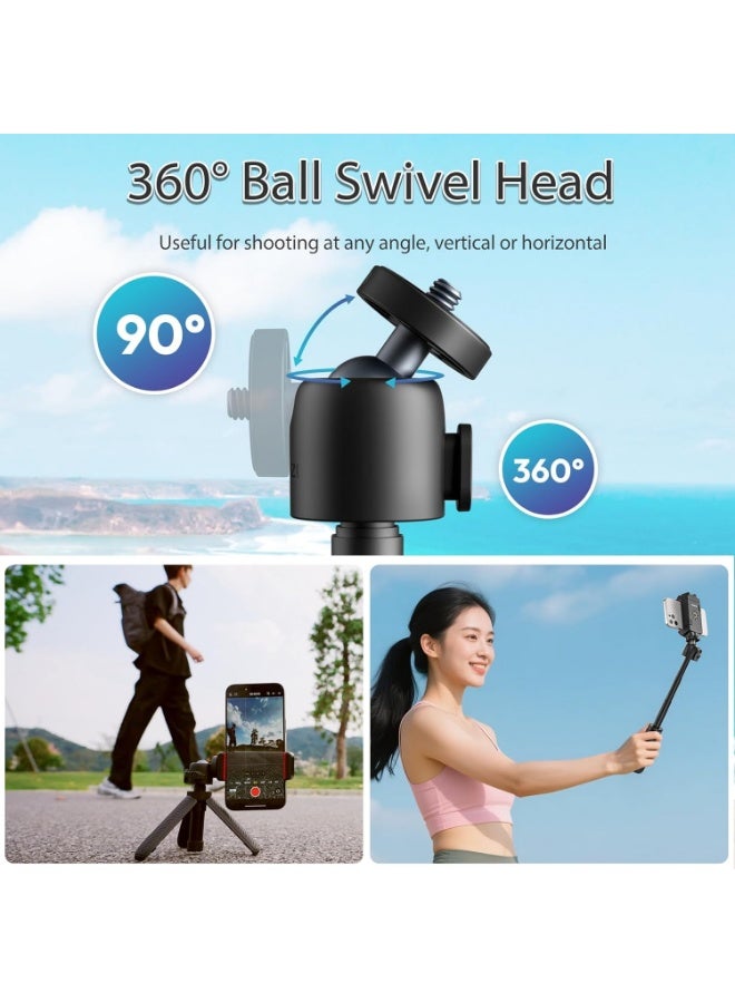 يولانزي حامل كاميرا ثلاثي ULANZI MT88 ClipMate مع عصا سيلفي وحزام فيلكرو ومحول لكاميرات الأكشن، حامل مكتبي مزود بمنفذ Cold Shoe، مناسب لهواتف iPhone وكاميرات الأكشن و DJI Pocket 3 و Insta360 X5 - Image 5