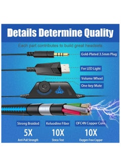 BENGOO Bengoo G9000 Stereo Gaming Headset for PS5 PS4, PC, Xbox One Controller, Noise Cancelling Over Ear Headphones with Mic, LED Light, Bass Surround, Soft Memory Earmuffs for Laptop Mac Nintendo PS3  - Image 4