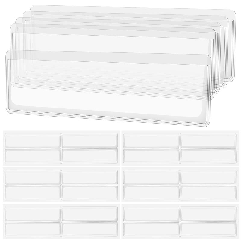 60pcs Label Holders Clear Index Card Sleeves Self-Adhesive Label Pockets For Storage Bins Notebooks Shelves Folders Drawers - Image 1