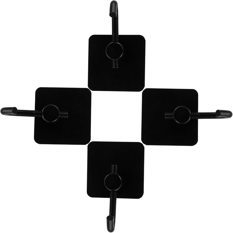 خطافات حائط لاصقة من الفولاذ المقاوم للصدأ عالية التحمل 4 قطع للحمام والمطبخ والمكتب - Image 1