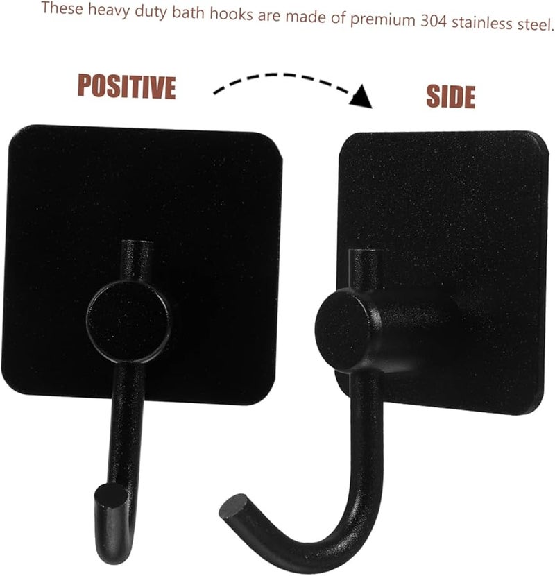 خطافات حائط لاصقة من الفولاذ المقاوم للصدأ عالية التحمل 4 قطع للحمام والمطبخ والمكتب - Image 5