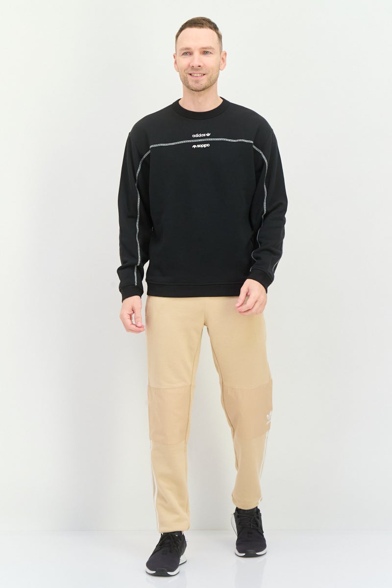 adidas Originals Men Sportswear Fit Long Sleeve Outdoor Sweatshirts, Black  - Image 4