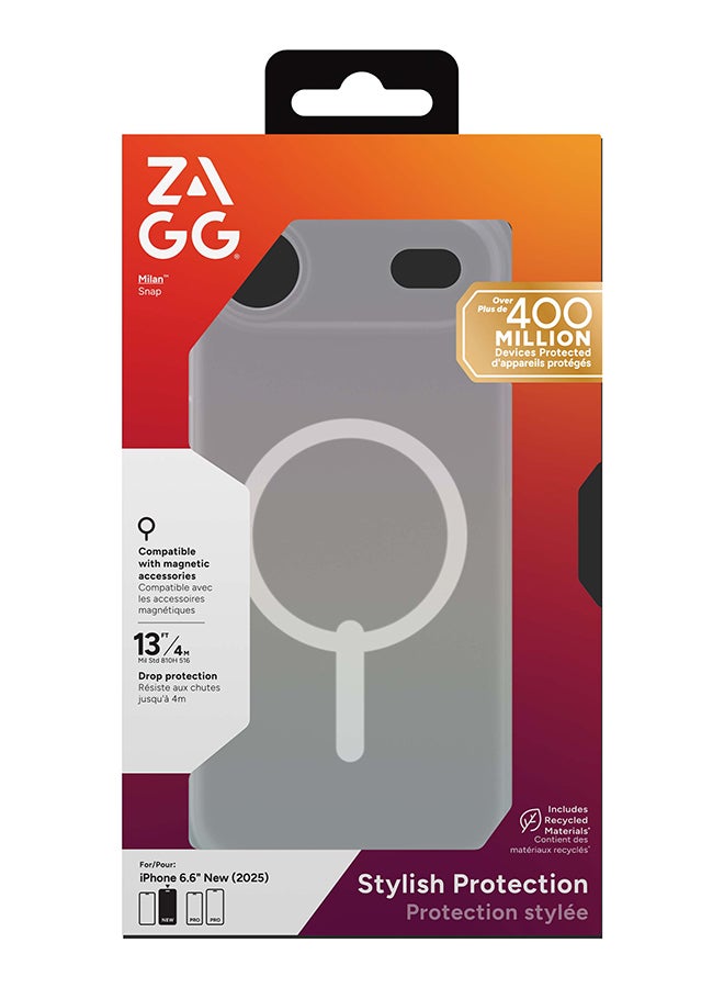 زاج حافظة آيفون إير - غلاف ميلان سناب متوافق مع ماغسيف بقوة الجرافين، حماية من السقوط حتى 13 قدم ومضاد للاصفرار - لامع - Image 1