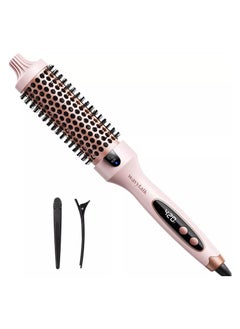 Wavytalk Thermal Brush, 1 1/2 Inch Ionic Heated Round Brush Creates Blowout Look, Thermal Round Brush Makes Hair Shinier & Smoother, Dual Voltage, Easy to Use (Pink)