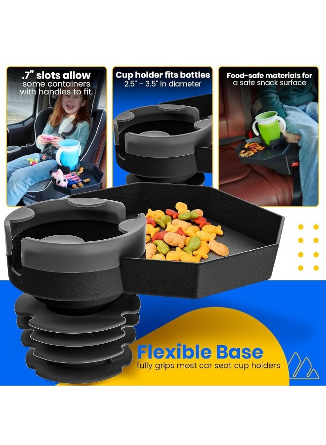Integral Kids Travel Tray – Large Base - Car Seat and Car Cup Holder Tray - Tray for Snacks, Entertainment, Toys – Includes Cup Holder – Fits Most Car Seats - Image 2