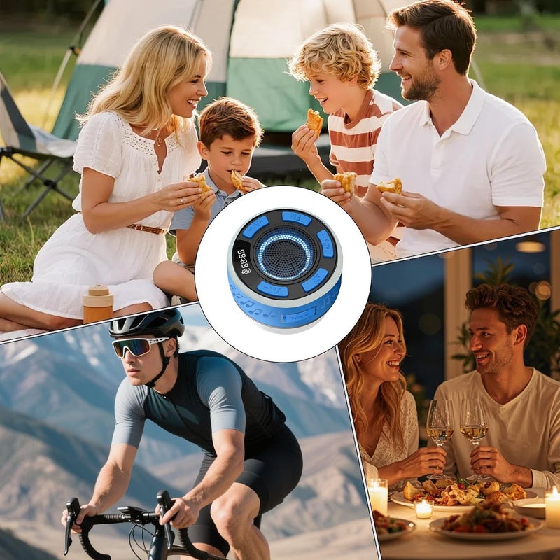 Wireless Shower Speaker,RGB Light Wireless Audio with Digital Display - Travel Stereo Speaker,for Travel Home Bedroom Shower Outdoor Bathroom Party Beach - Image 4