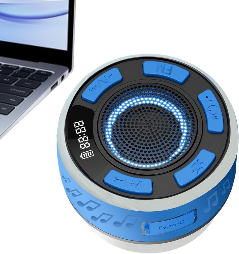 Wireless Shower Speaker,RGB Light Wireless Audio with Digital Display - Travel Stereo Speaker,for Travel Home Bedroom Shower Outdoor Bathroom Party Beach - Image 1