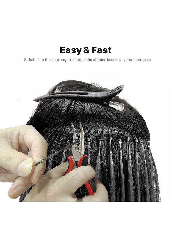 konovo Microlinks Hair Extensions Kit, Professional Tools With Hair Extension Pliers, Bead Threader, Micro Links Silicone Rings Bead 400Pcs - Image 3