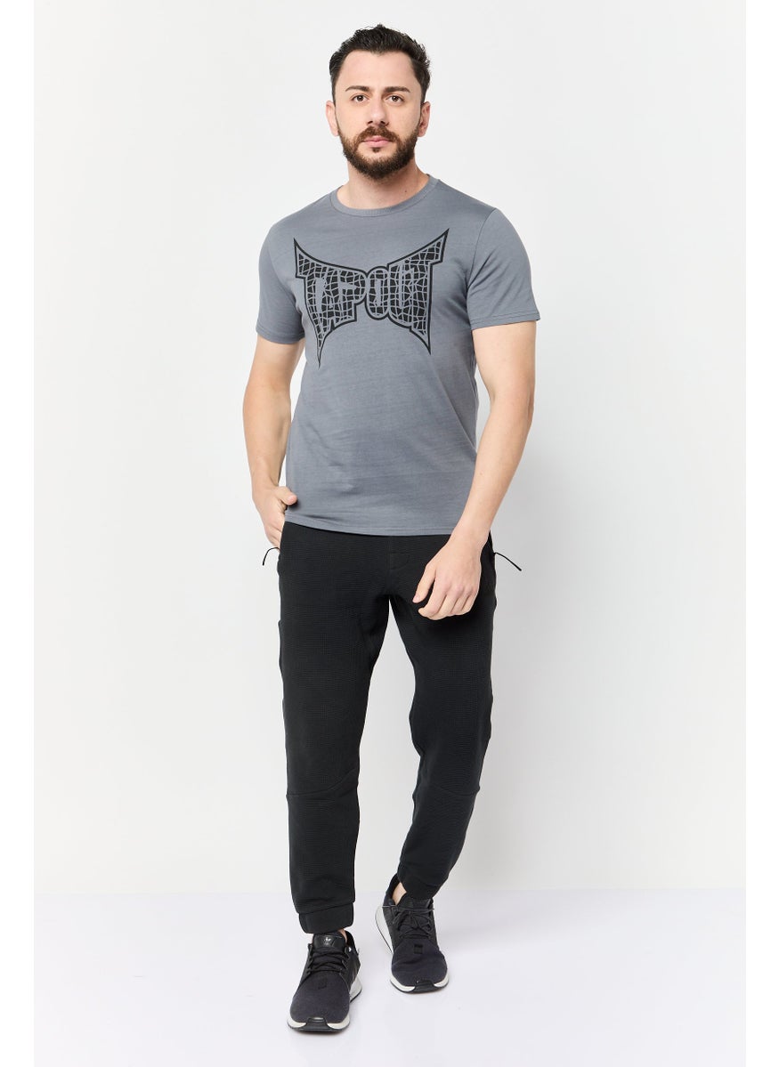 TapouT Men Sportswear Fit Short Sleeve Outdoor T-Shirt, Steel Grey  - Image 2