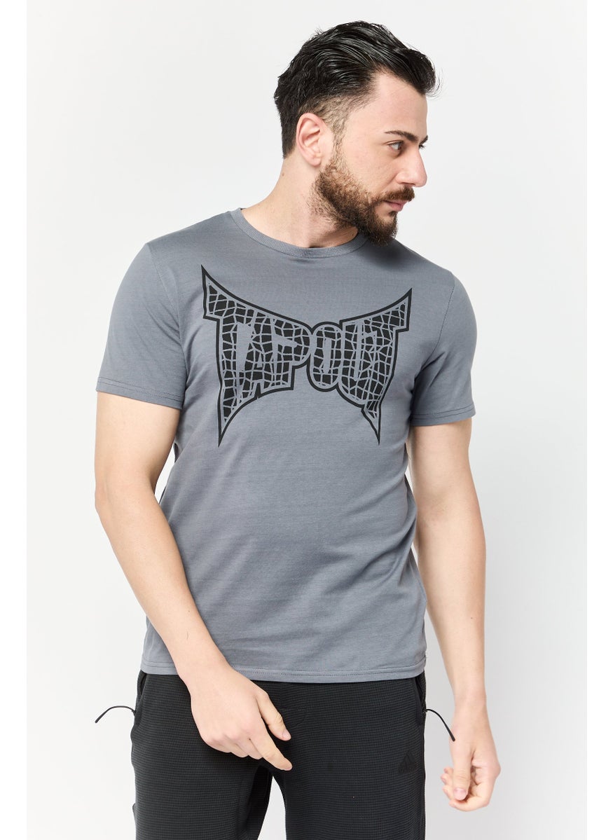 TapouT Men Sportswear Fit Short Sleeve Outdoor T-Shirt, Steel Grey  - Image 1