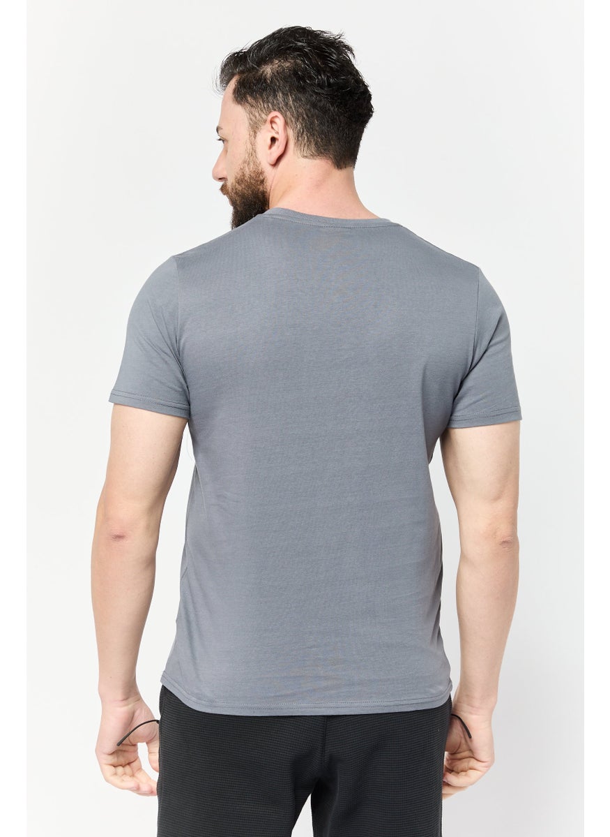 TapouT Men Sportswear Fit Short Sleeve Outdoor T-Shirt, Steel Grey  - Image 4