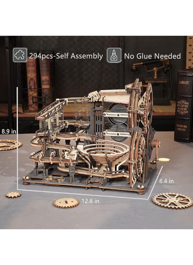 Marble Run to Build, 294-Piece Wooden Marble Maze STEM Toy Building Sets for Teens & Adults Unique Hobbies Kit/Gift