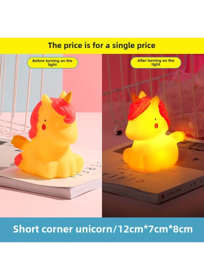 Cartoon Unicorn Moon Night Light Ins Style Logo Activity Gift Qr Code Gift Back To School-Color:One-horned Pony Big Night Light Yellow  - Image 1