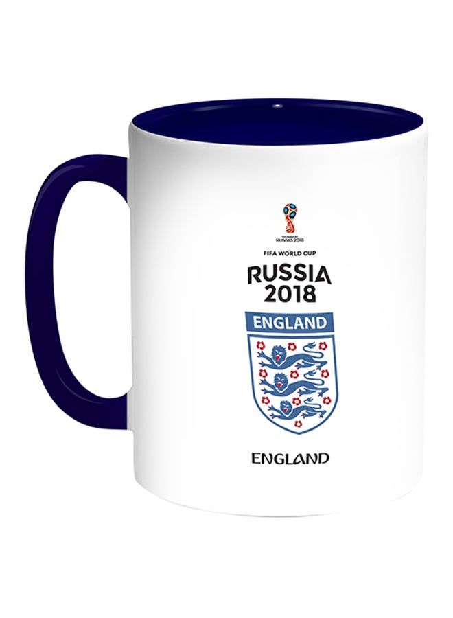 RKN FIFA World Cup 2018 England Printed Coffee Mug White/Blue 11ounce - Image 2