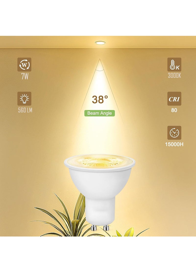 جوود واي لمبات LED GU10 غير قابلة للتعتيم 7 وات أبيض دافئ 3000 كلفن شعاع ضيق 38 درجة إضاءة مركزة توفير طاقة للاستخدام المنزلي والمكتبي - Image 3