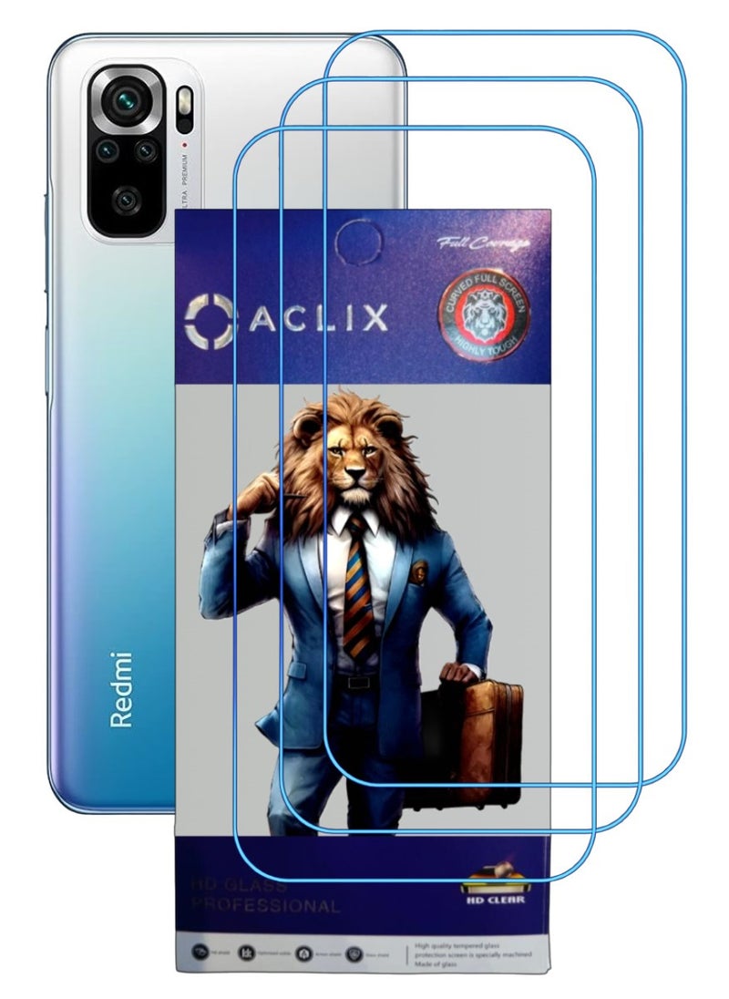 ACLIX 3 Pieces Antistatic ESD Dustproof Premium Quality High Definition Clear Tempered Glass Screen Protector Designed For Xiaomi Redmi Note 10 - Image 1