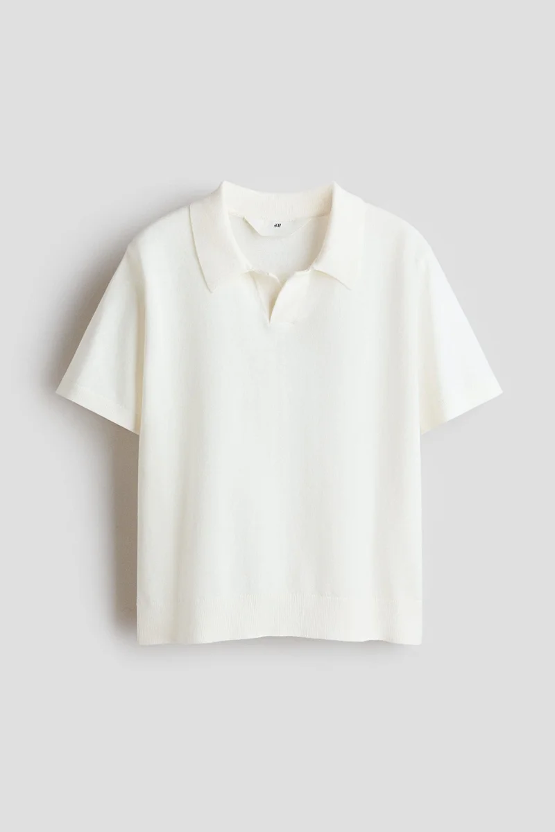 H&M Fine-knit cotton polo shirt