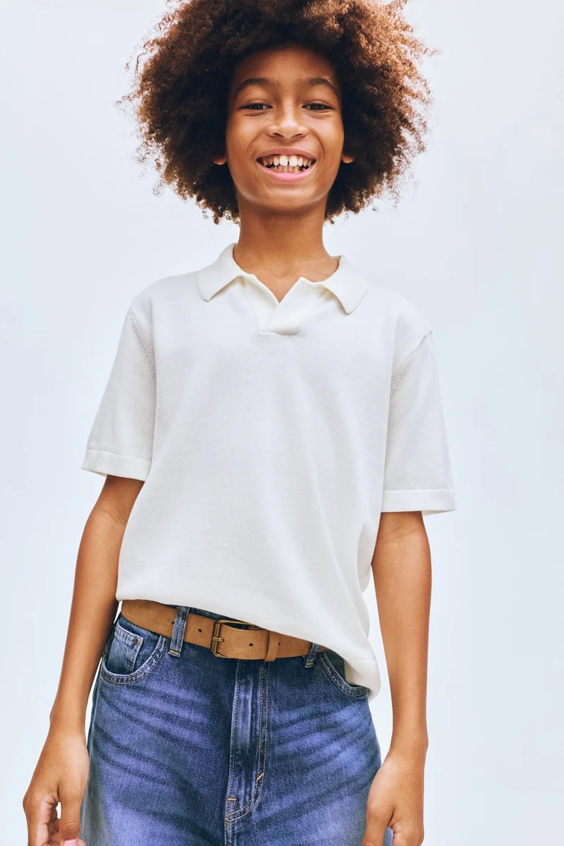 H&M Fine-knit cotton polo shirt