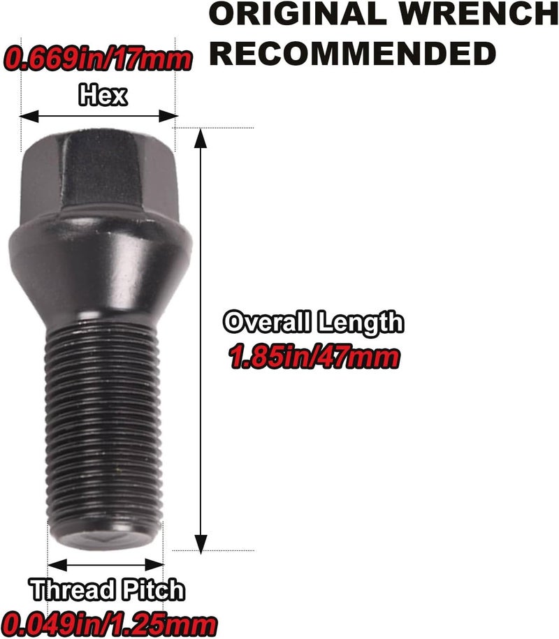 Bapmic Wheel Lug Bolt M14 x 1.25 for BMW (Pack of 4) - Image 2