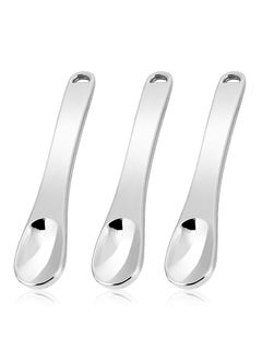 WLLHYF Mini Metal Makeup Spatula Skin Care Cosmetic Spoon Reusable Applicator Beauty Scoop for Facial Cosmetic for Face Mask Cream Lotions Moisturizers 3 Silver