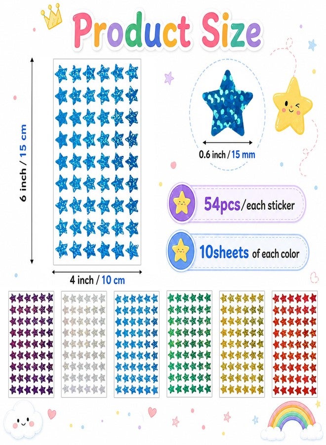 Zyghjort 3240PCS Star Stickers for Kids Reward, Small Foil Star Sticker - Image 4
