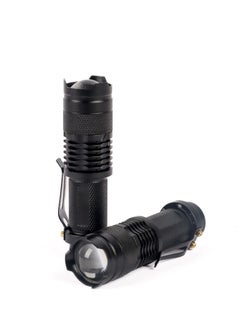 LUSTER 2pc Small LED flashlight with clip black  - Image 1