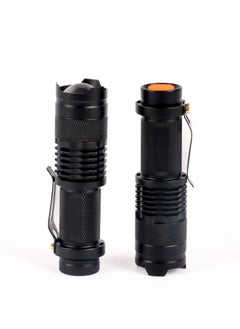 LUSTER 2pc Small LED flashlight with clip black  - Image 2