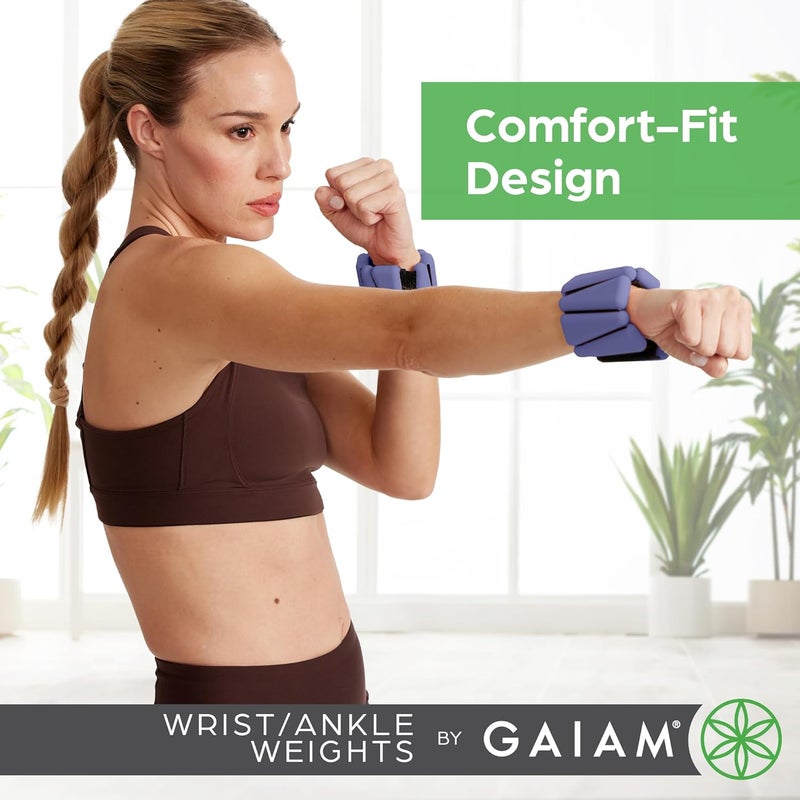 Gaiam Wrist and Ankle Weights, Wearable Bracelet to Strengthen, Tone & Sculpt, Adjustable Ankle Weights for Women & Men for Yoga, Dance, Pilates, Barre, Cardio, Home & Gym Use - Image 5
