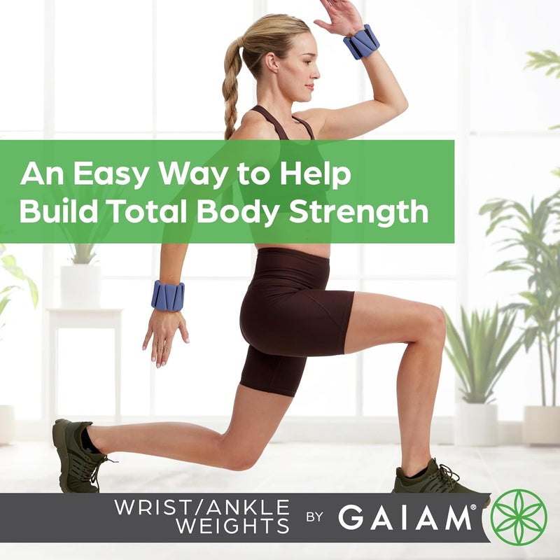 Gaiam Wrist and Ankle Weights, Wearable Bracelet to Strengthen, Tone & Sculpt, Adjustable Ankle Weights for Women & Men for Yoga, Dance, Pilates, Barre, Cardio, Home & Gym Use - Image 2