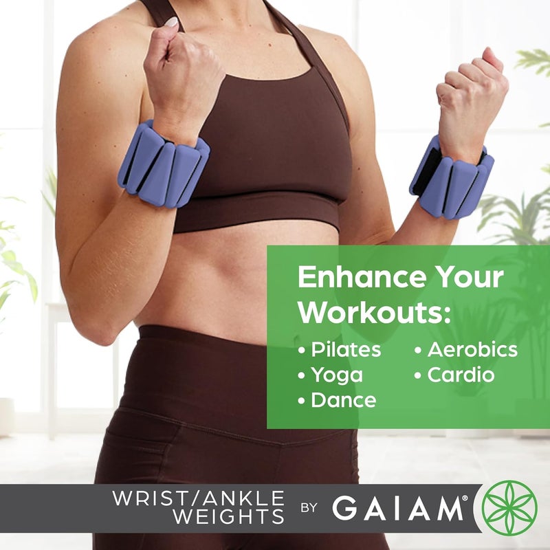 Gaiam Wrist and Ankle Weights, Wearable Bracelet to Strengthen, Tone & Sculpt, Adjustable Ankle Weights for Women & Men for Yoga, Dance, Pilates, Barre, Cardio, Home & Gym Use - Image 3