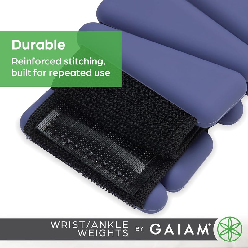 Gaiam Wrist and Ankle Weights, Wearable Bracelet to Strengthen, Tone & Sculpt, Adjustable Ankle Weights for Women & Men for Yoga, Dance, Pilates, Barre, Cardio, Home & Gym Use - Image 4