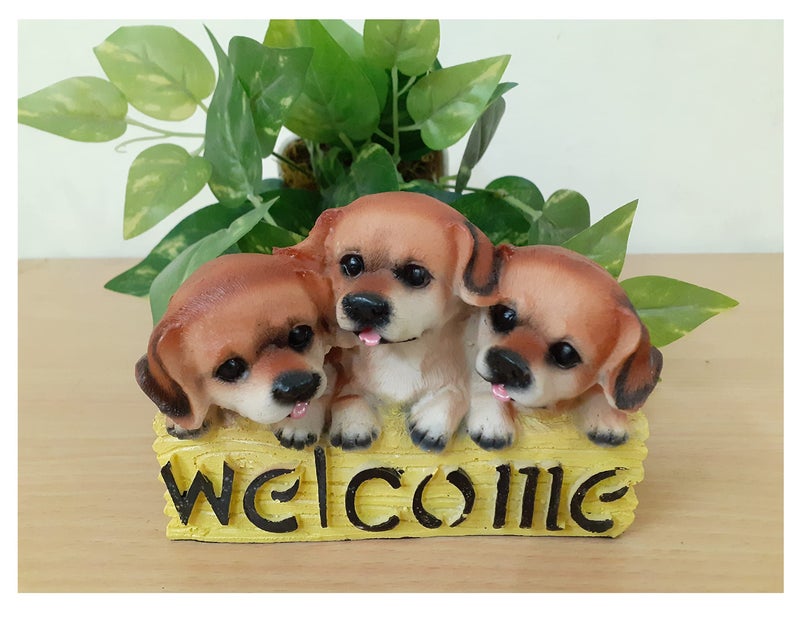 AFTERSTITCH Welcome Dog Showpiece Statue Animal Figurine for Home Decoration Living Room Garden - Image 3