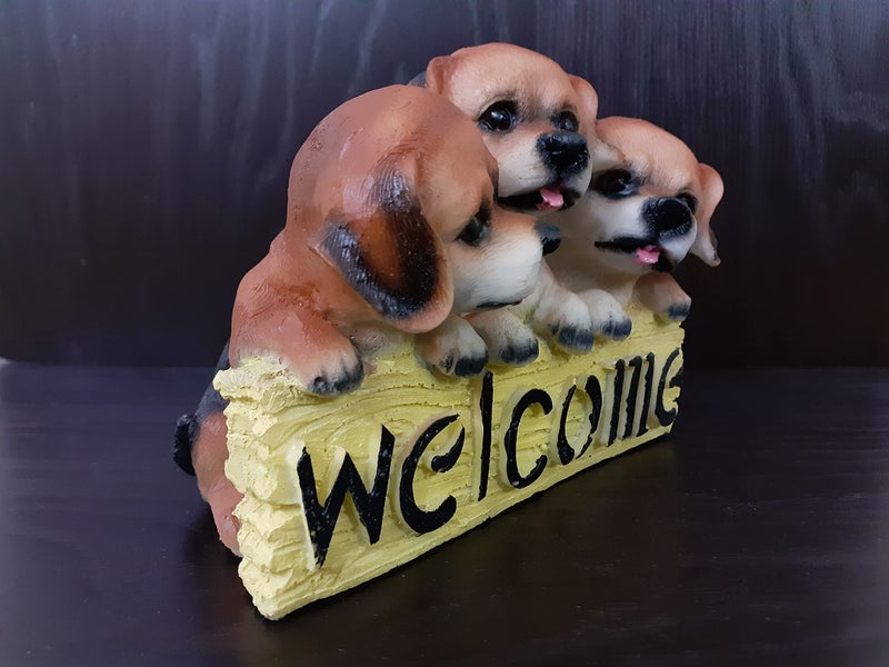 AFTERSTITCH Welcome Dog Showpiece Statue Animal Figurine for Home Decoration Living Room Garden - Image 4