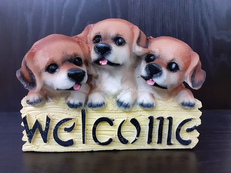 AFTERSTITCH Welcome Dog Showpiece Statue Animal Figurine for Home Decoration Living Room Garden - Image 2
