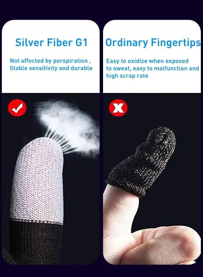 Upgraded Gaming Gloves，The latest Silver Fiber G1 Material Breathable Sweatproof Finger Gloves ，Finger Case for PU-BG Mobile Phone Games Accessories - Image 2
