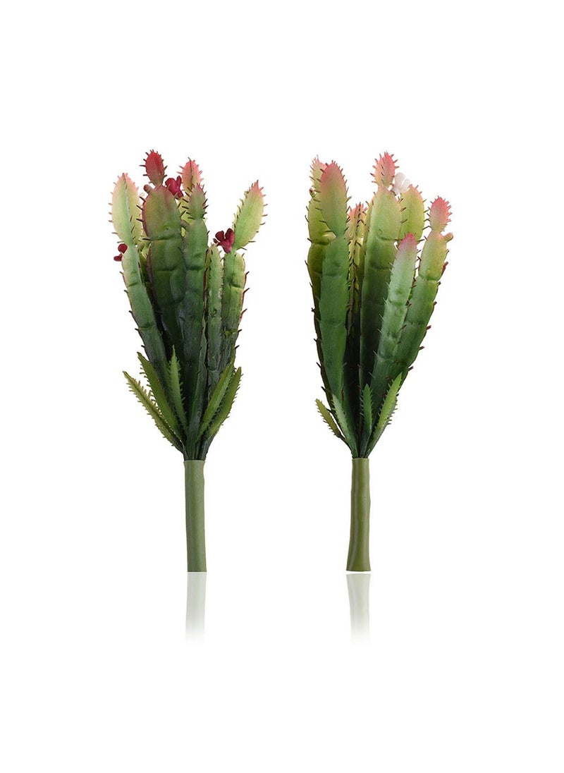 Bluecell Bluecell 2pcs Real Looking Artificial Cactus Artificial Cacti Plant DIY Material for Home Decoration Flower Arrangement 