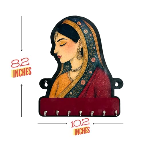Maefele Royal Graceful Lady MDF Key Holder – Decorative Modern Wall Art for Home | Elegant Key Organizer for Bedroom, Living Room, Guest Room & Dining Area - Image 2