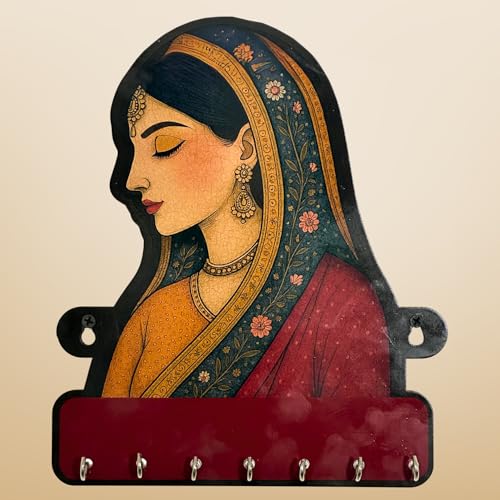 Maefele Royal Graceful Lady MDF Key Holder – Decorative Modern Wall Art for Home | Elegant Key Organizer for Bedroom, Living Room, Guest Room & Dining Area - Image 1