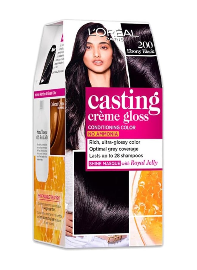 L'OREAL PARIS Casting Crème Gloss No Ammonia Hair Color For Shiny Hair 200 Deep Black Packaging May Vary  - Image 1