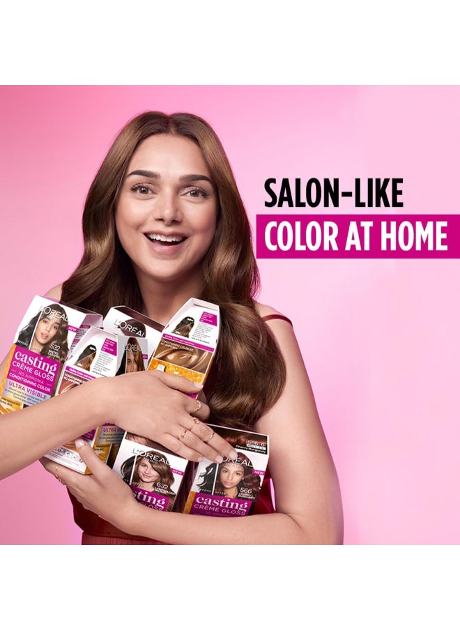 L'OREAL PARIS Casting Crème Gloss No Ammonia Hair Color For Shiny Hair 200 Deep Black Packaging May Vary  - Image 4