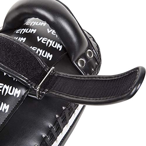 Venum "Light" Pair Skintex Leather Kick Pad, Black/Ice - Image 4